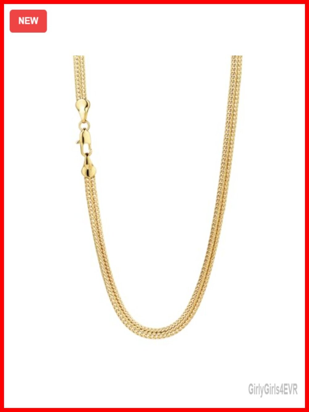 14K Gold Woven Herringbone Chain Necklace Lobster Clasp 20 Inch Gift